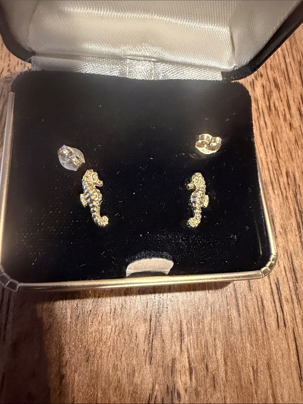 Gold Seahorse Stud Earrings - Women Jewelry
